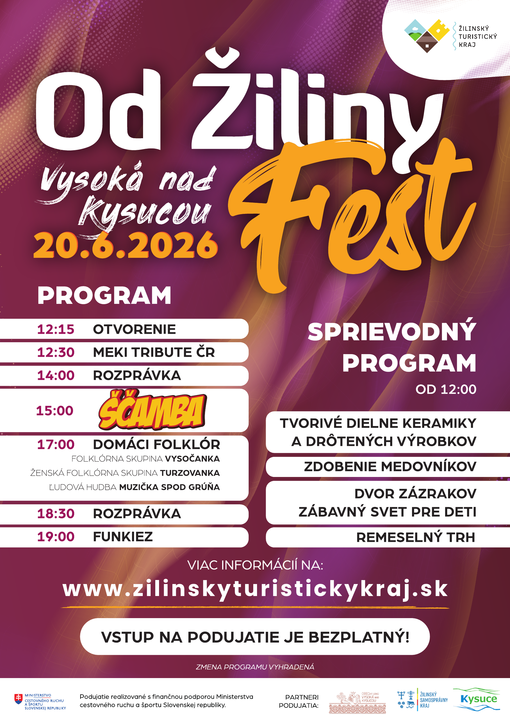 Plagát festivalu Od Žiliny Fest 2026